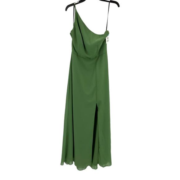 After Six Vineyard Green One-Shoulder Trumpet Gown Size 10 NWOT $187 MSRP - Picture 5 of 10